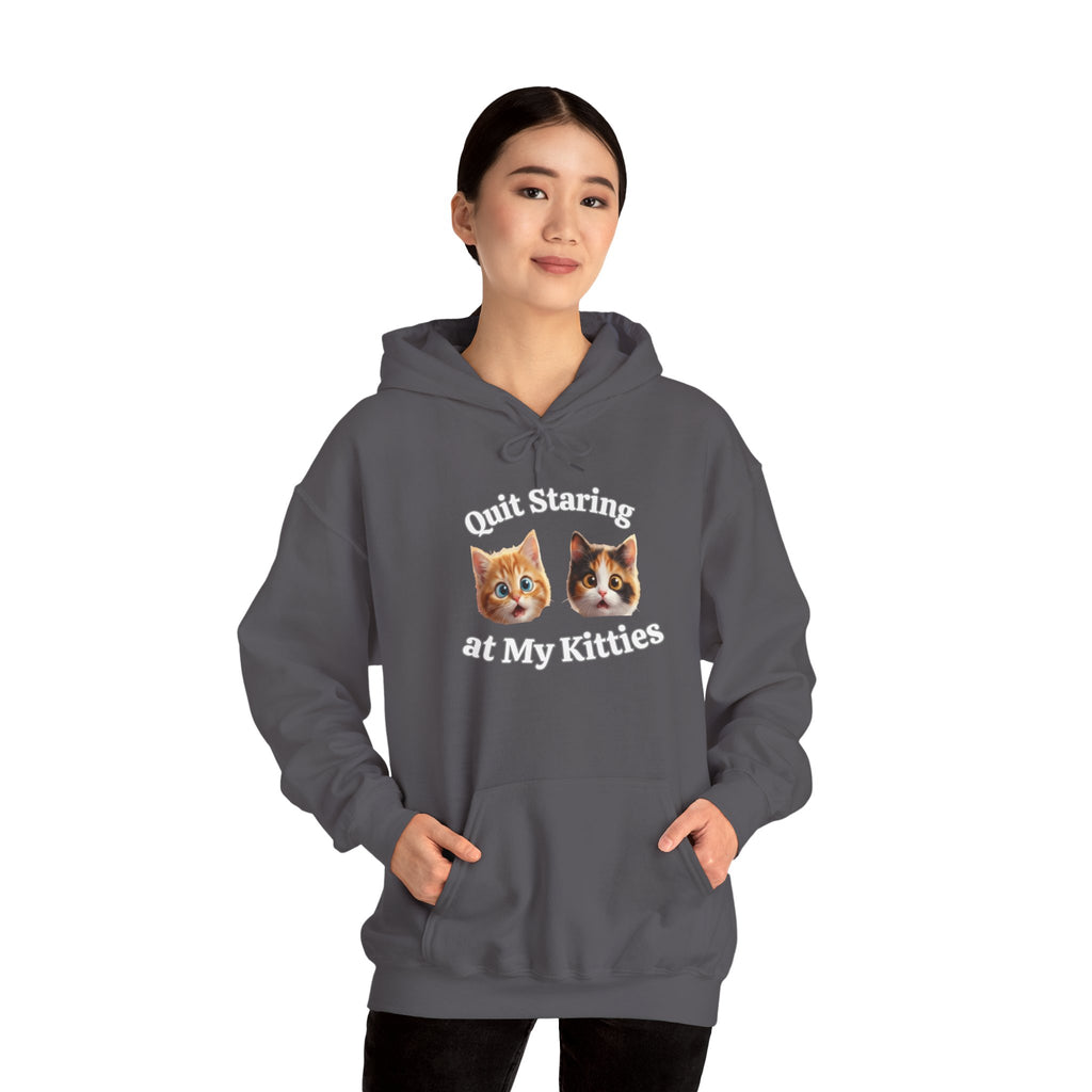 Cat Hilarious "Quit Staring" Fun Hoodie