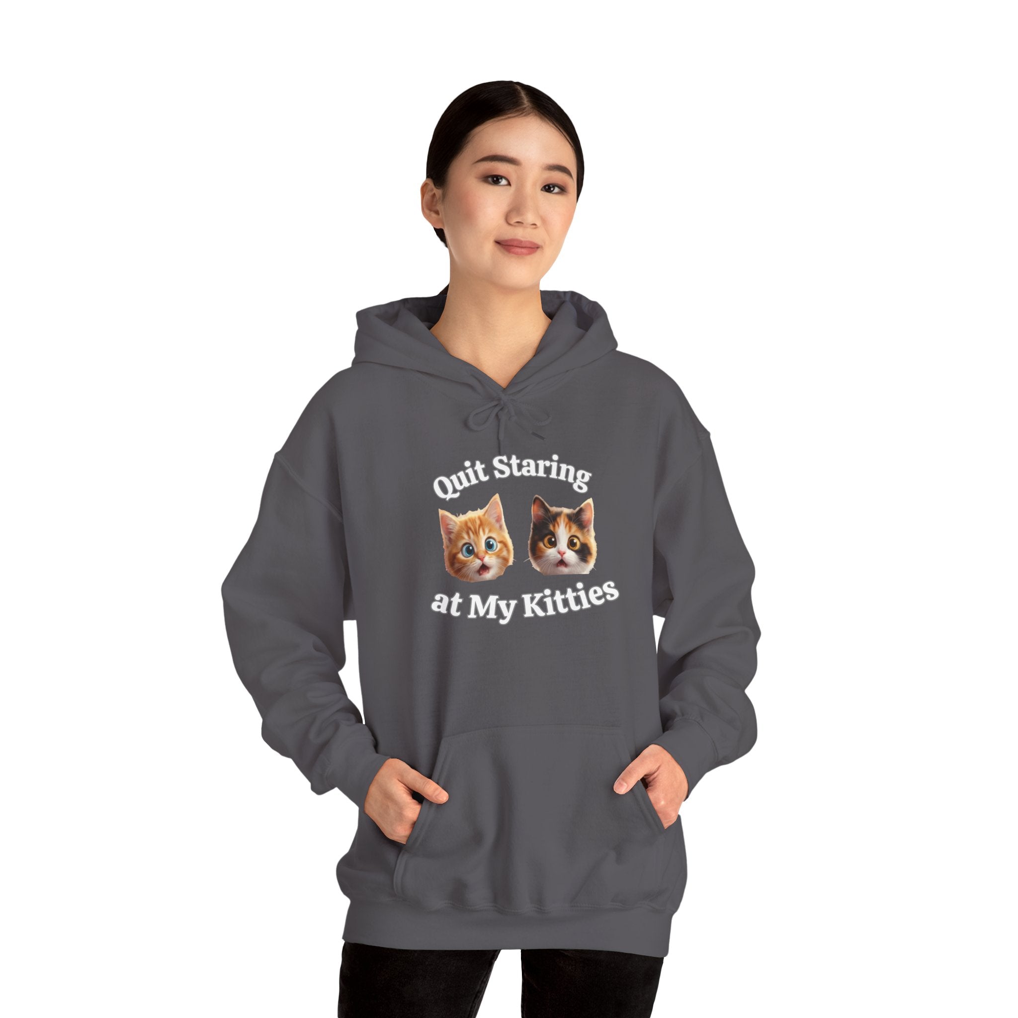 Cat Hilarious "Quit Staring" Fun Hoodie