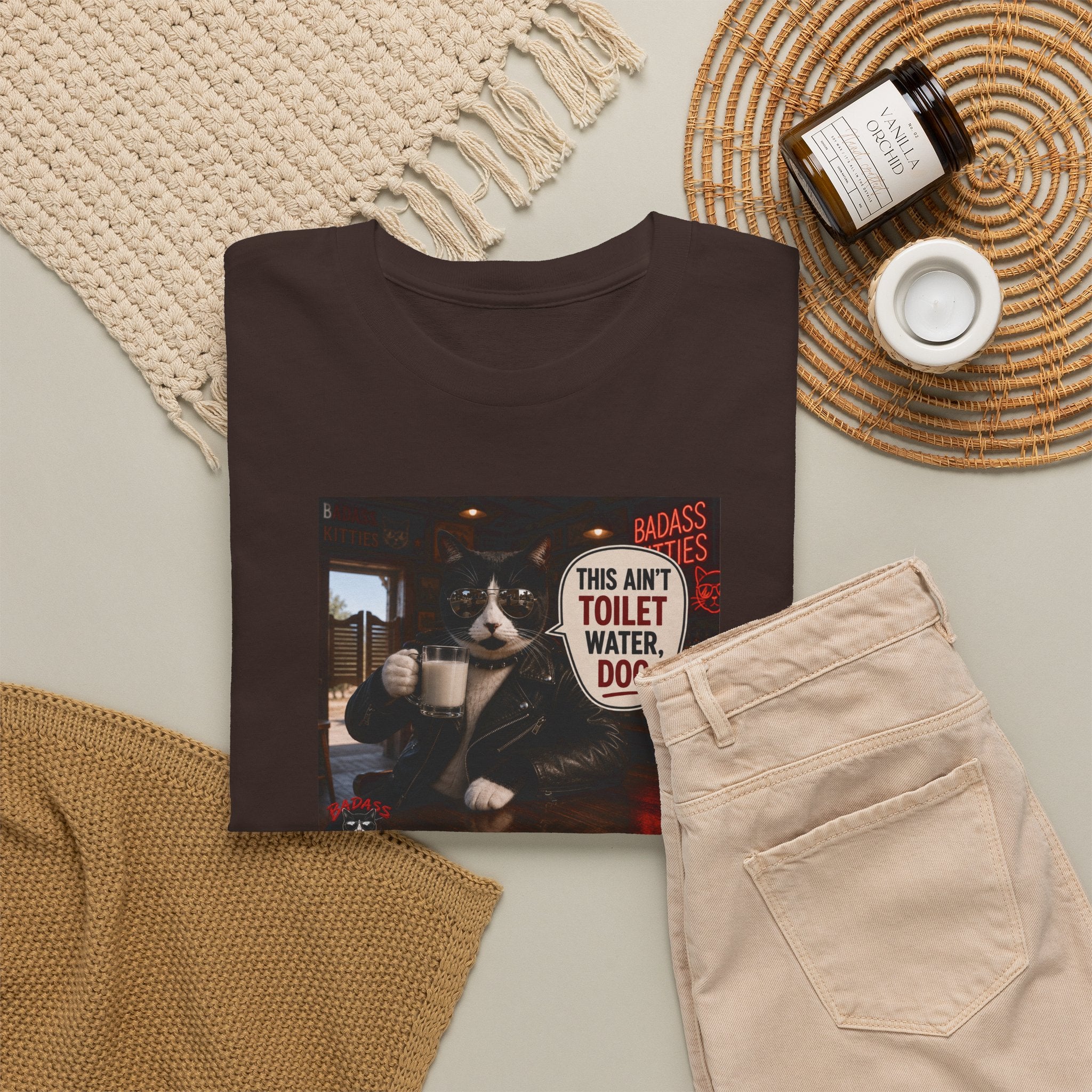 This Ain't Toilet Water, Dog. | Funny Badass Bruno Cat T-Shirt