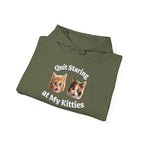 Cat Hilarious "Quit Staring" Fun Hoodie
