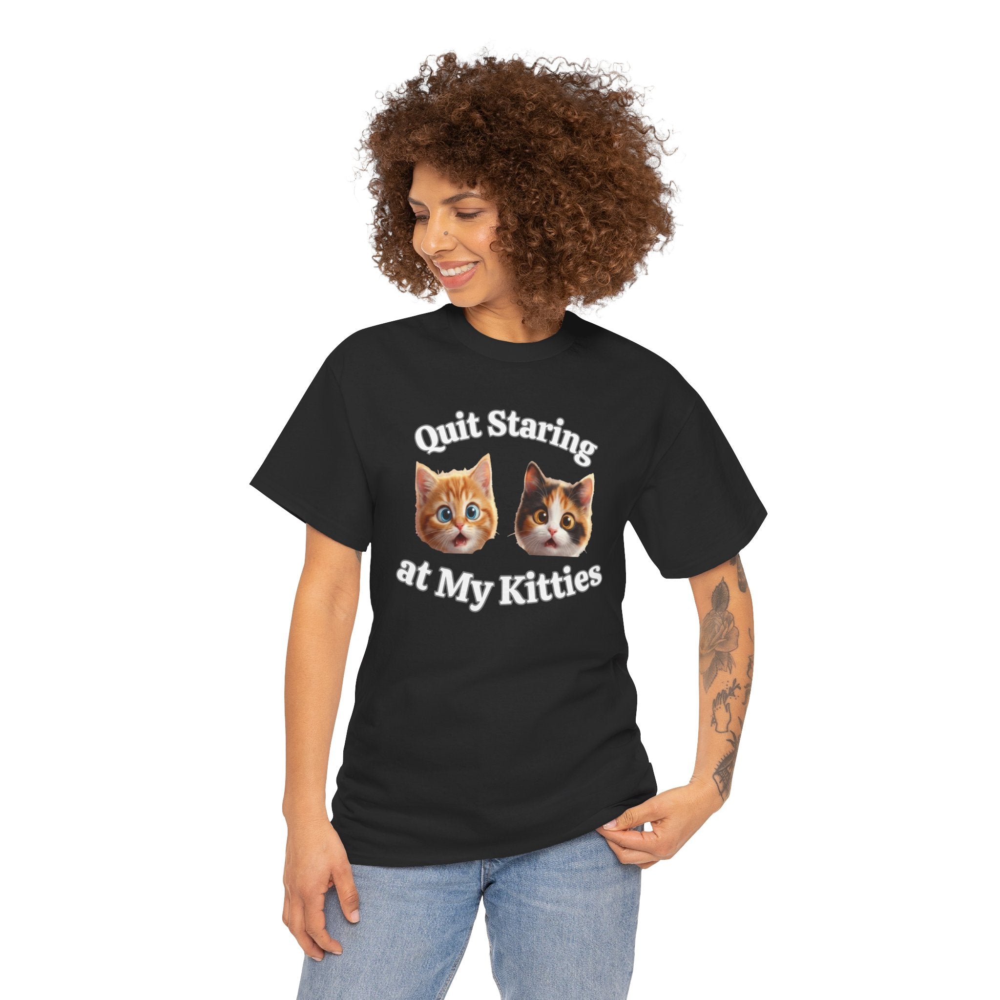 Funny Cat "Quit Staring" Hilarious TEE