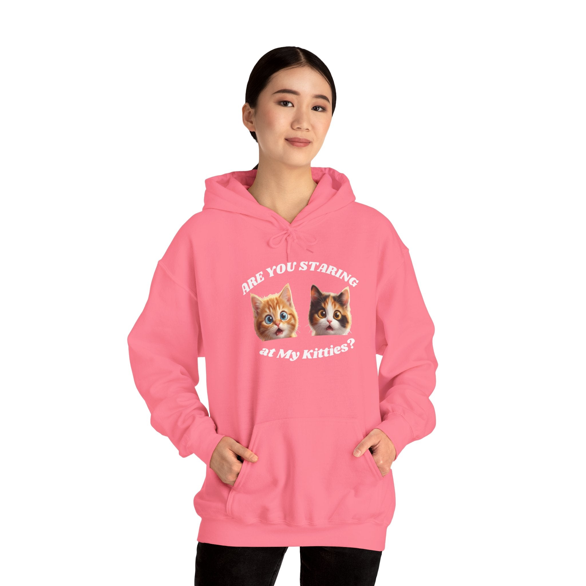 Cat Funny "Are You Staring?" Comfy Hoodie