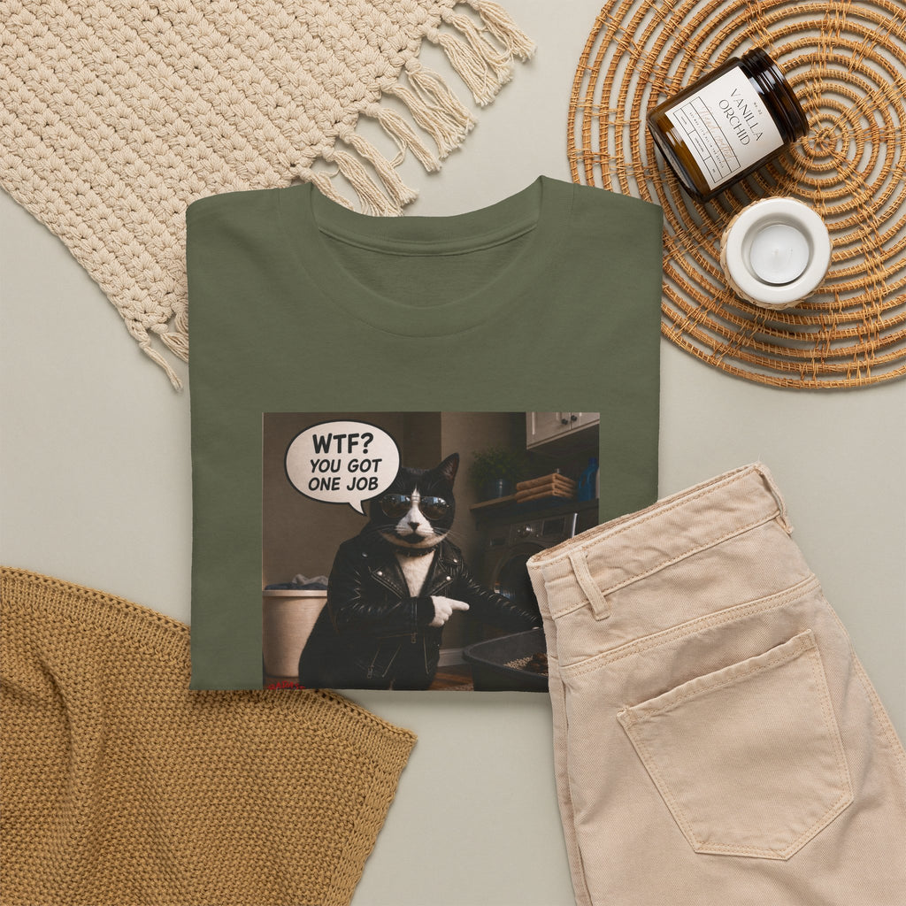 Cat Meme T-Shirt — "WTF? You Got One Job" Graphic Tee