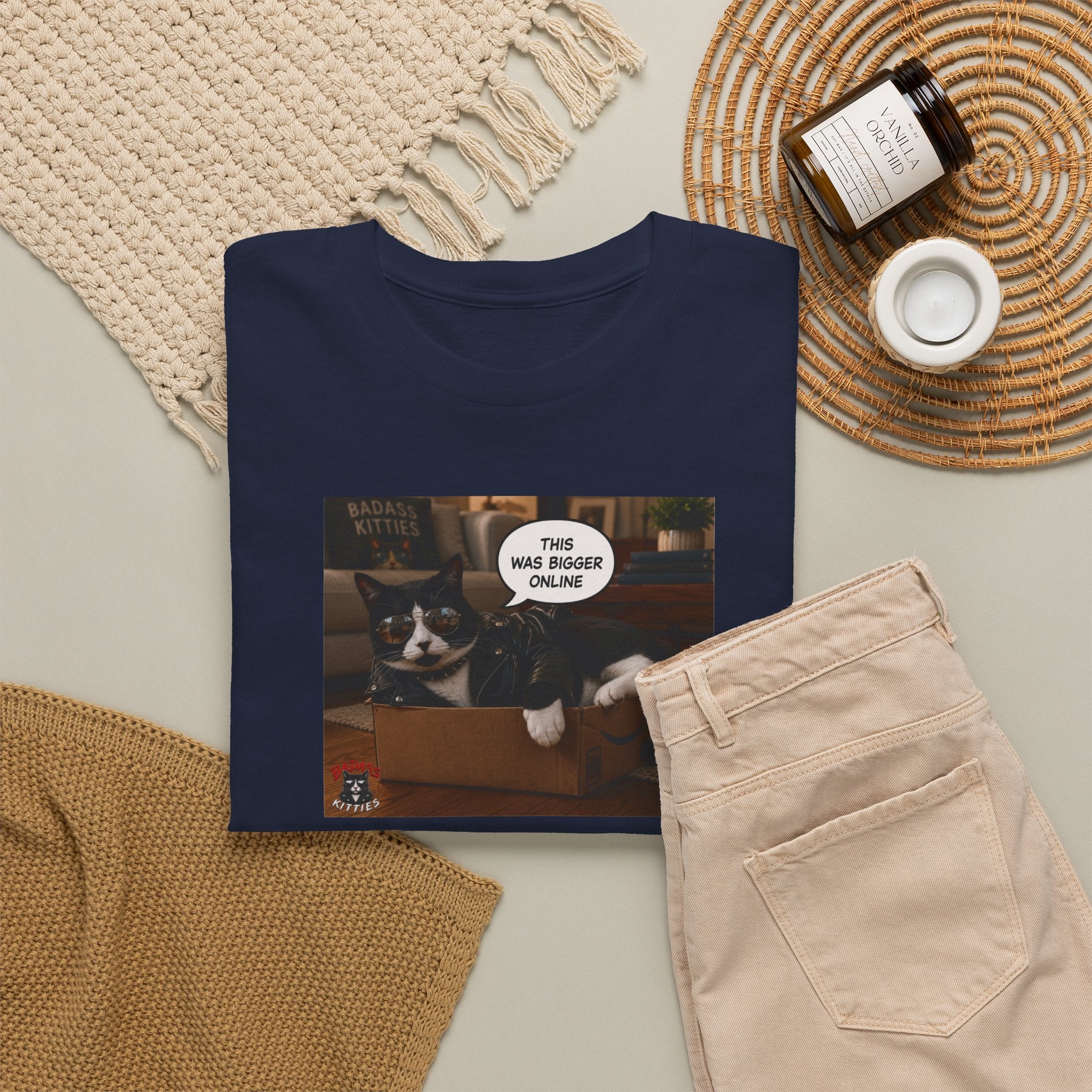 Cat Meme-This Was Bigger Online – Funny Badass Cat T-Shirt