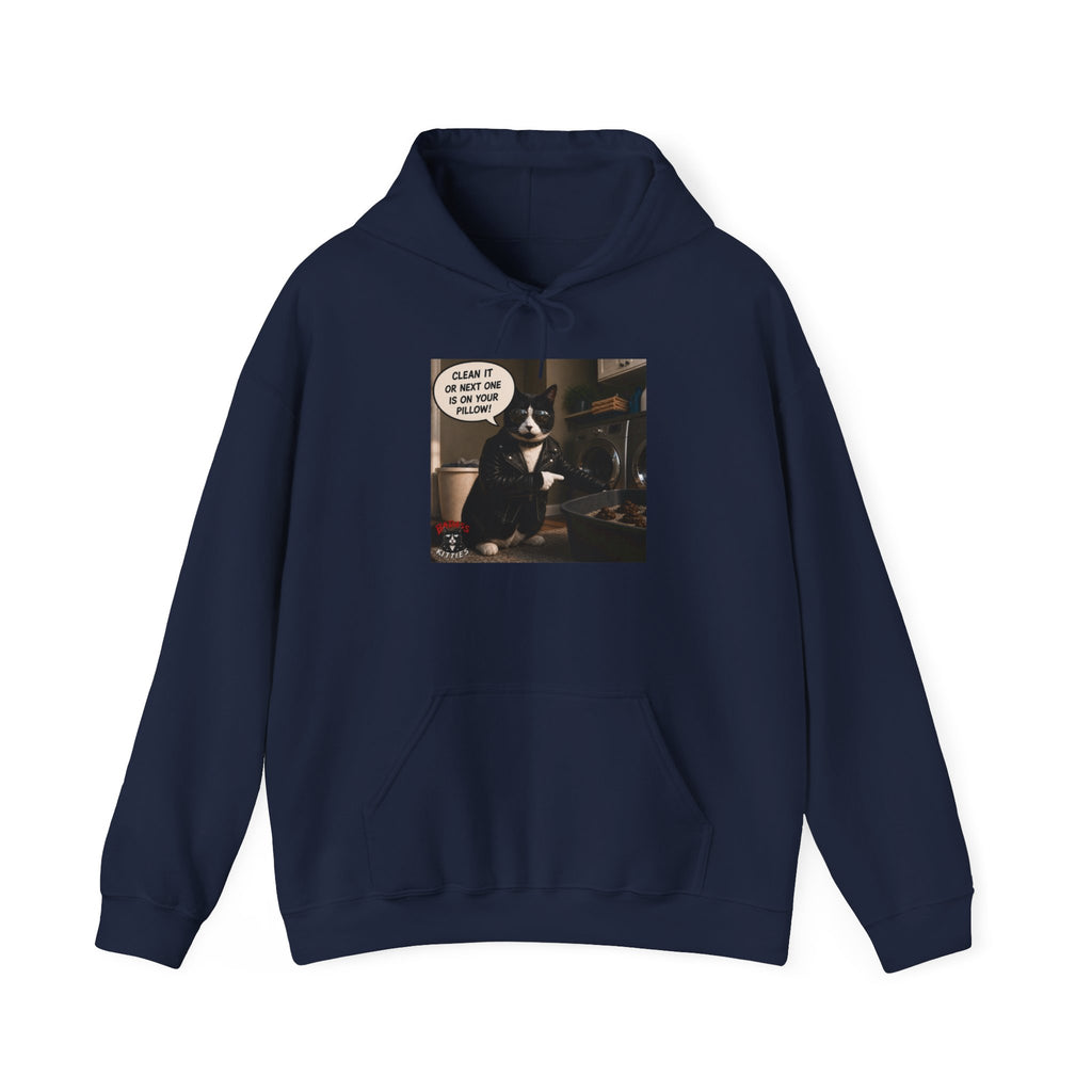 Cat Meme-Clean It or the Next One Is on Your Pillow! | Funny Cat Lover Hoodie