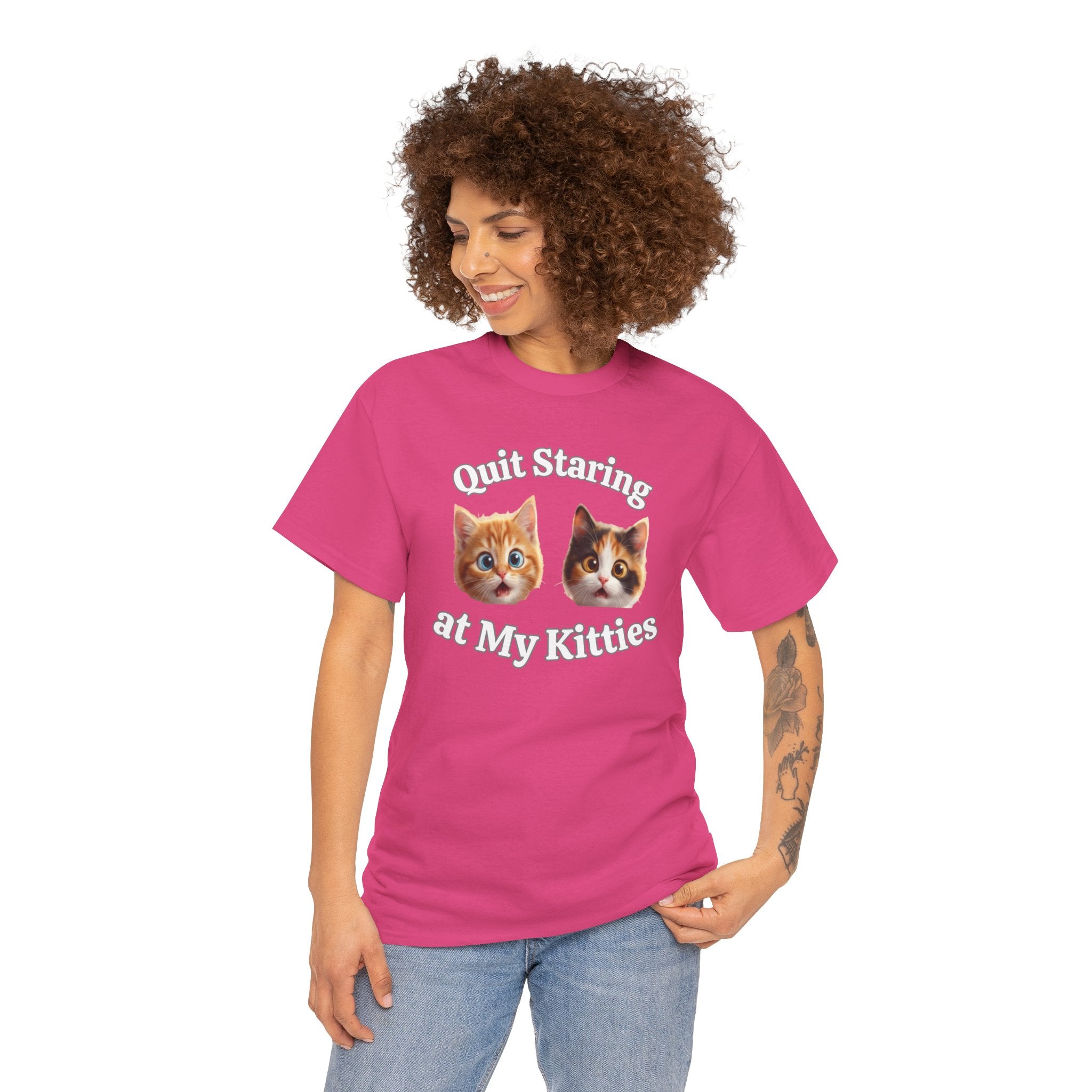 Funny Cat "Quit Staring" Hilarious TEE