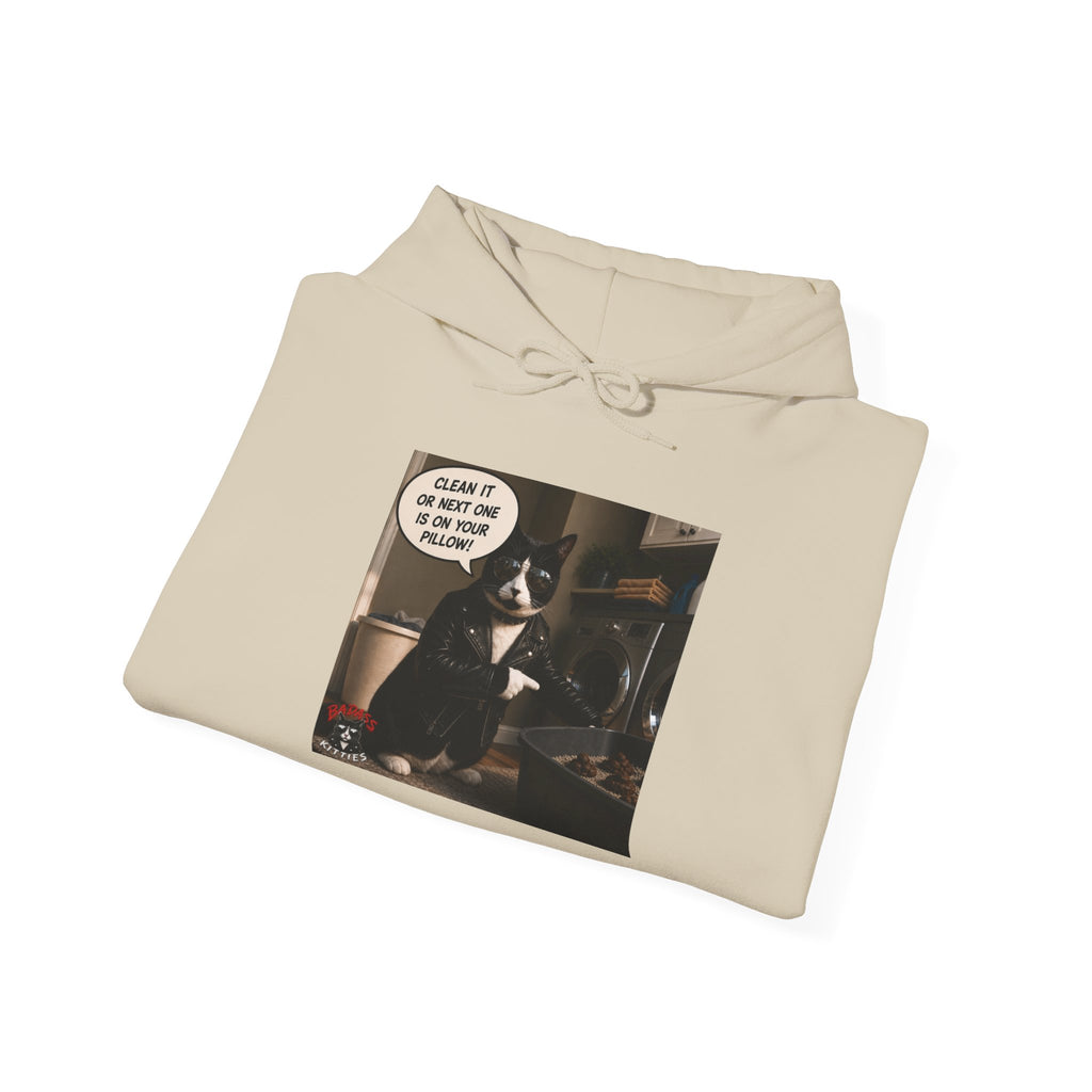 Cat Meme-Clean It or the Next One Is on Your Pillow! | Funny Cat Lover Hoodie