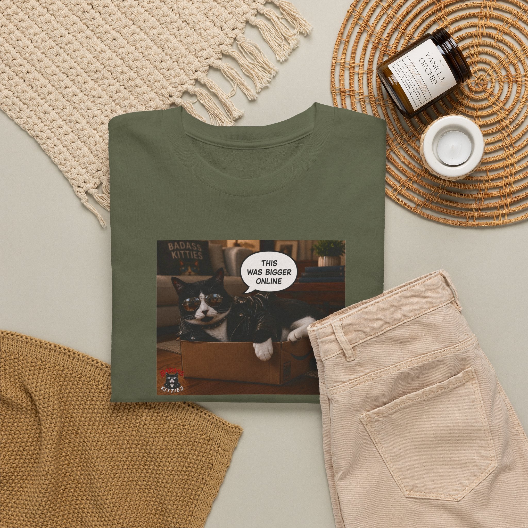 Cat Meme-This Was Bigger Online – Funny Badass Cat T-Shirt