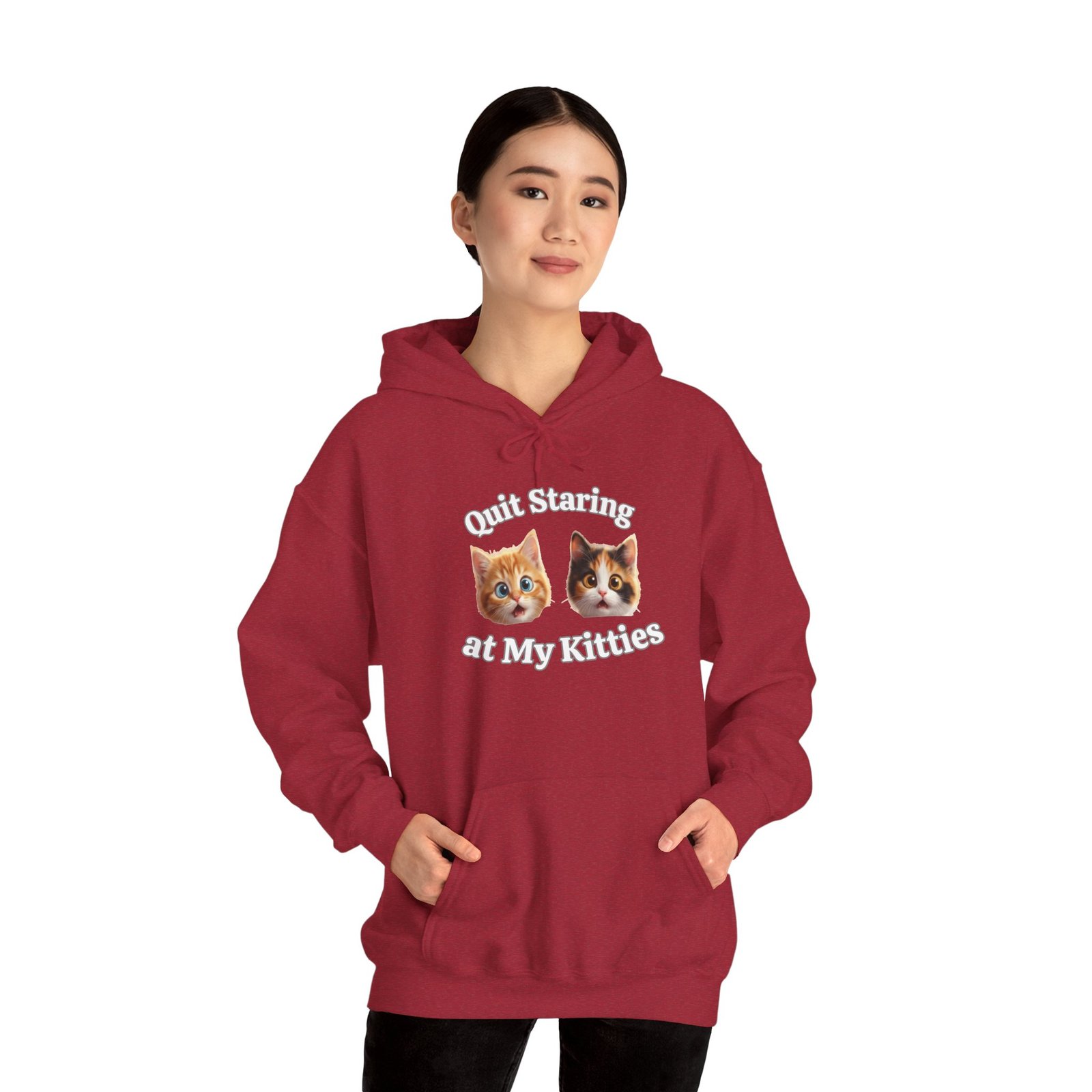 Cat Hilarious "Quit Staring" Fun Hoodie - Image 32