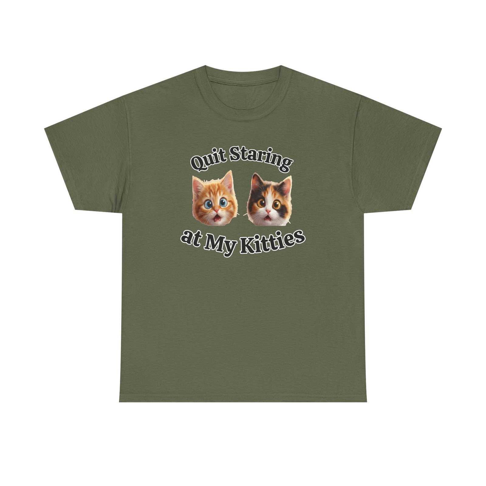 Playful Kitty "Quit Staring?" Funny T-Shirt - Image 19