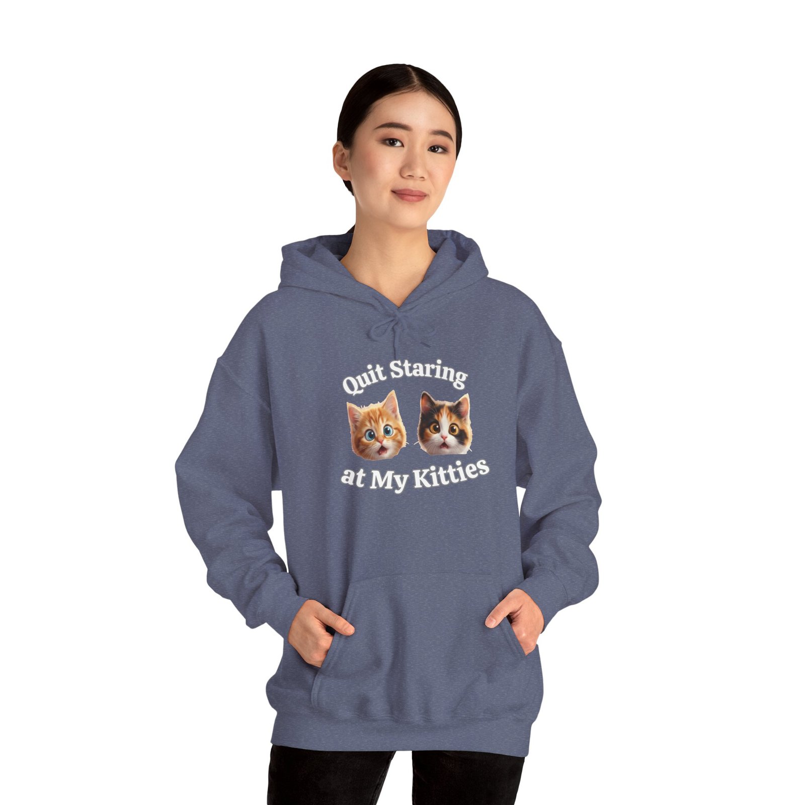 Cat Hilarious "Quit Staring" Fun Hoodie - Image 23