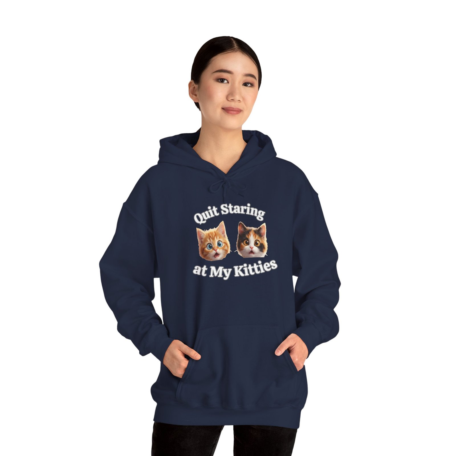 Cat Hilarious "Quit Staring" Fun Hoodie - Image 20