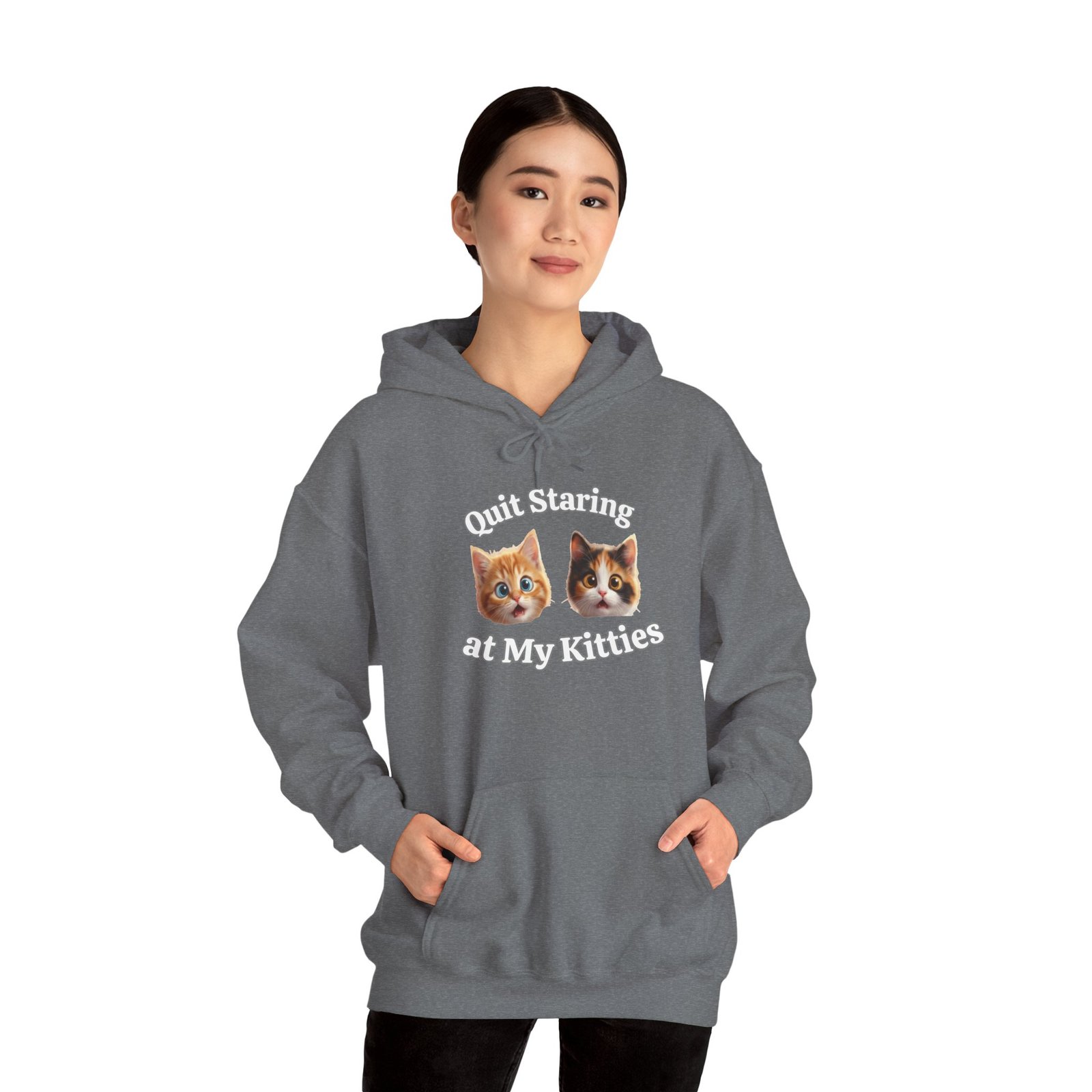 Cat Hilarious "Quit Staring" Fun Hoodie - Image 14