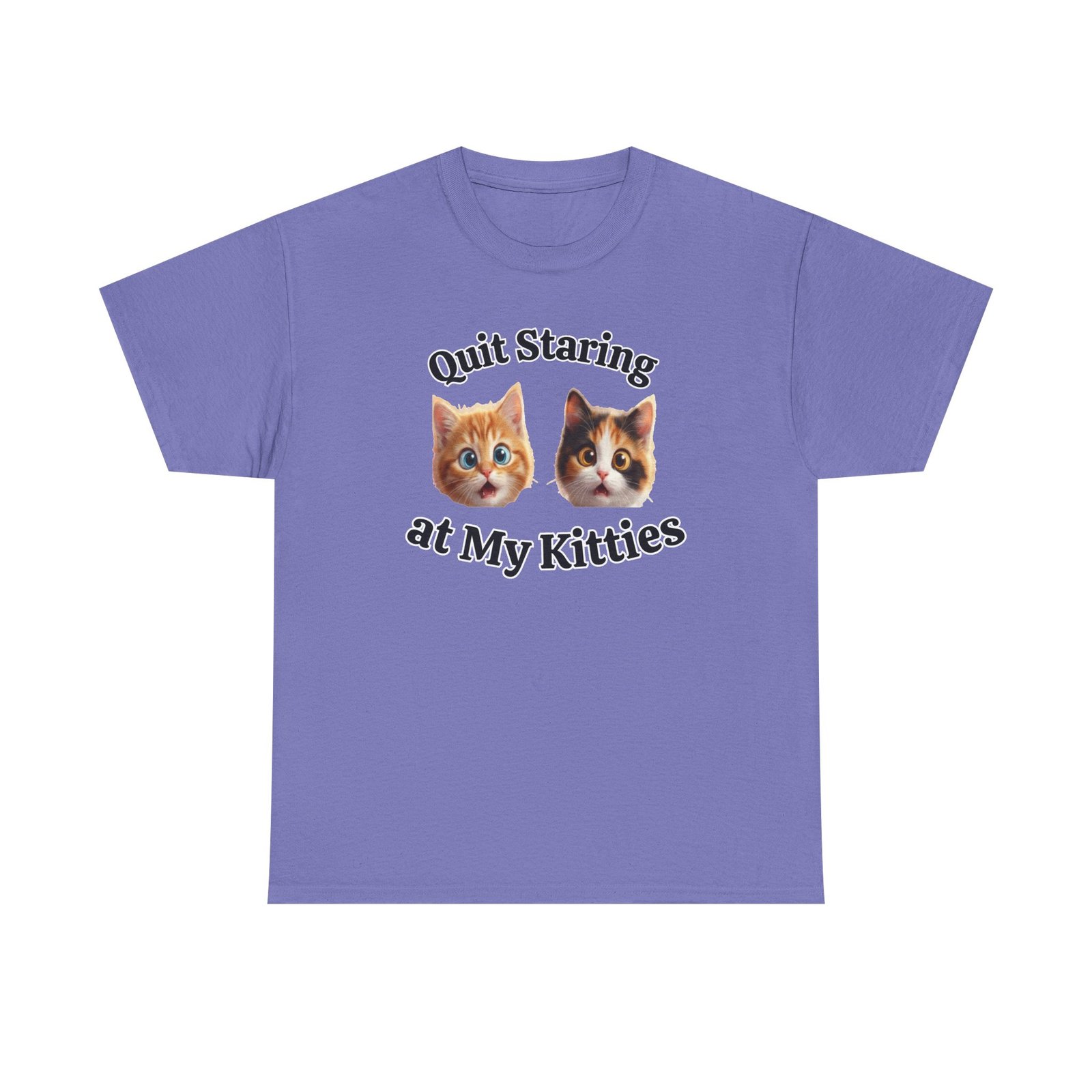 Playful Kitty "Quit Staring?" Funny T-Shirt - Image 25