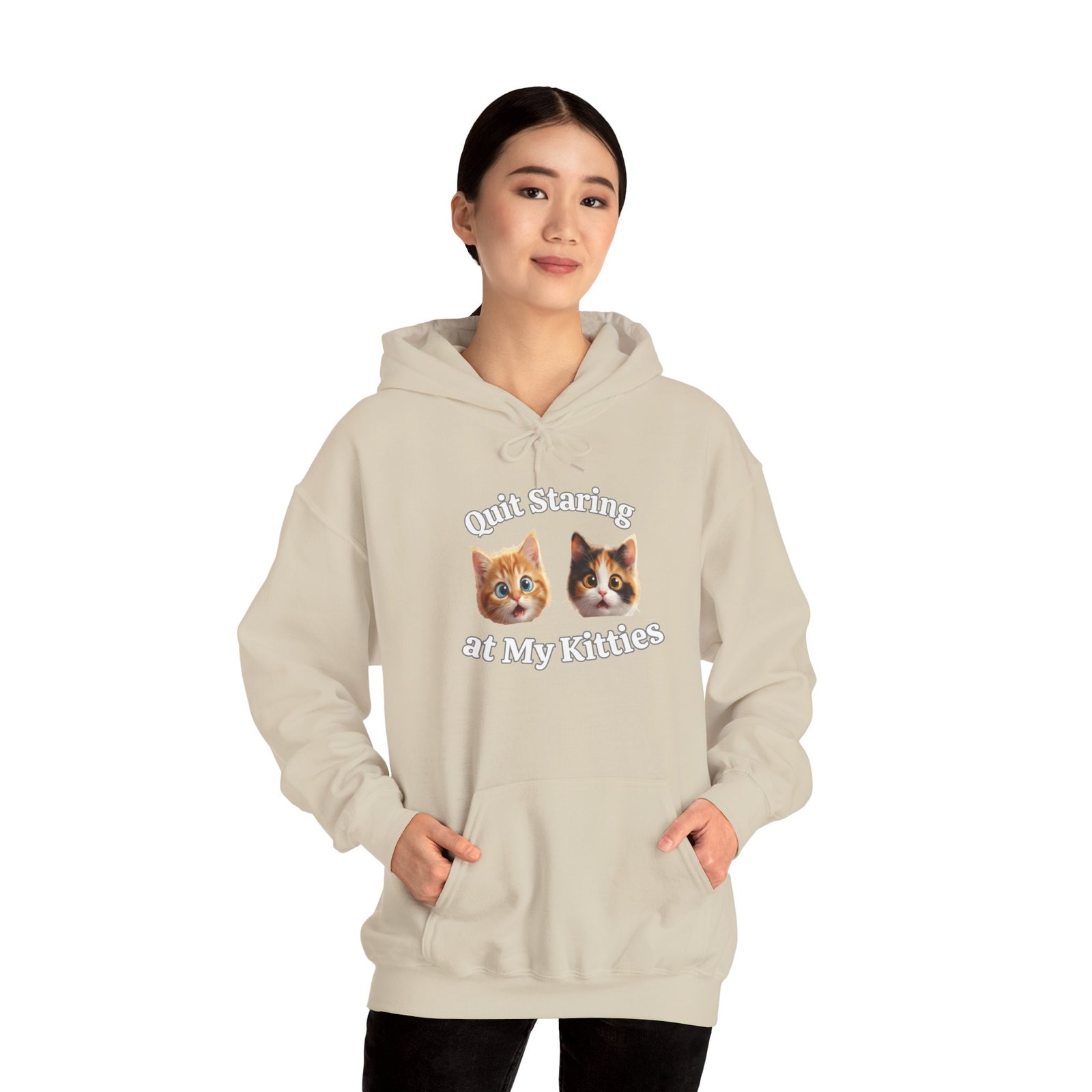 Cat Hilarious "Quit Staring" Fun Hoodie - Image 8