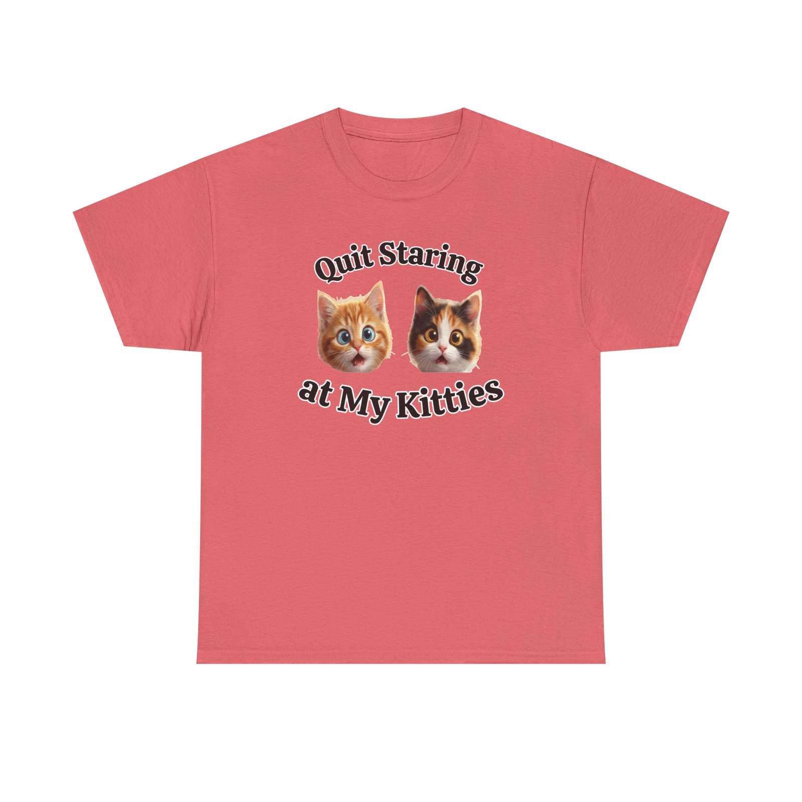 Playful Kitty "Quit Staring?" Funny T-Shirt - Image 13