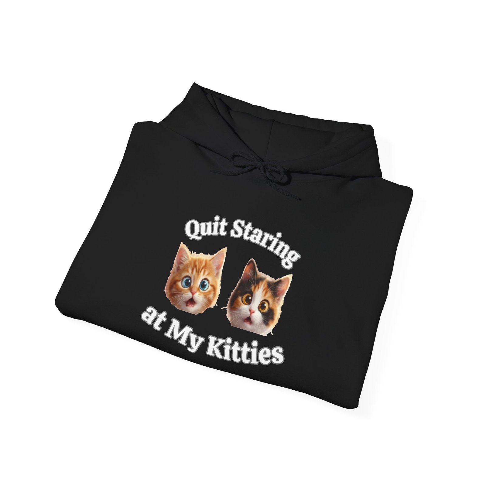 Cat Hilarious "Quit Staring" Fun Hoodie - Image 3