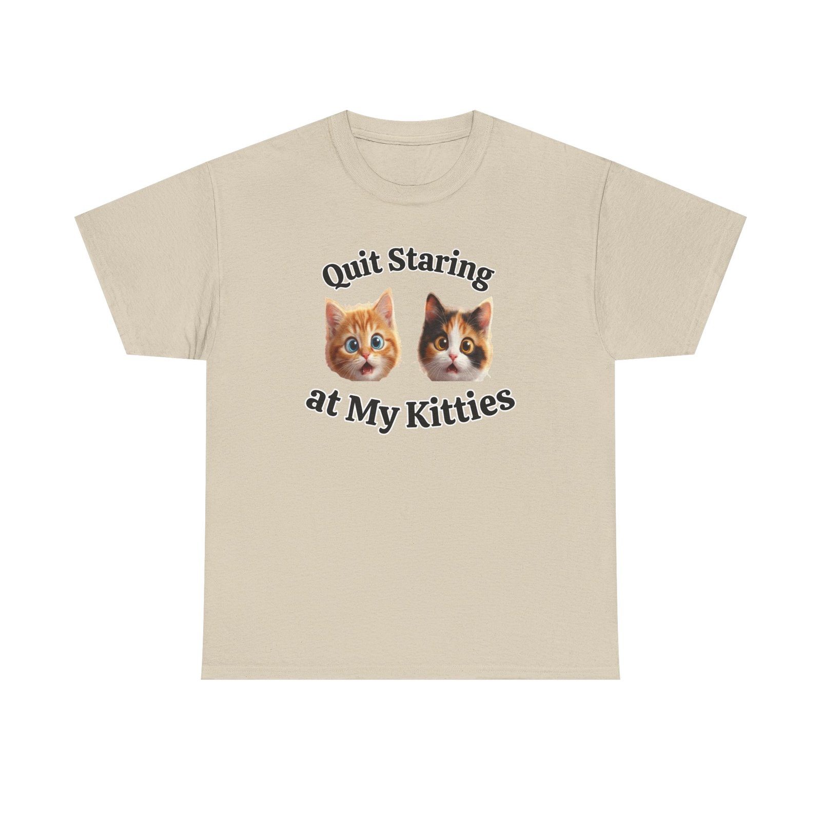 Playful Kitty "Quit Staring?" Funny T-Shirt - Image 16