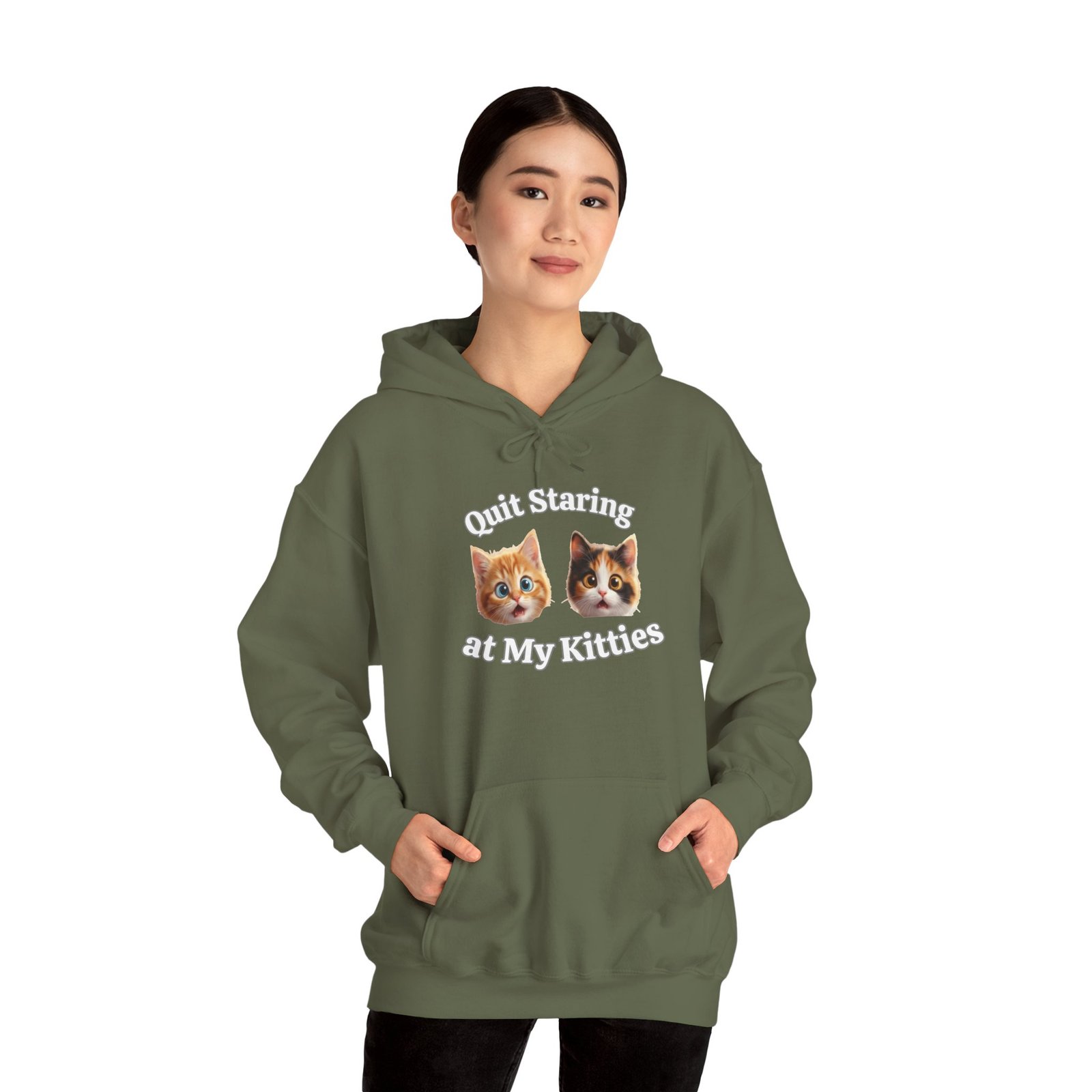 Cat Hilarious "Quit Staring" Fun Hoodie - Image 11