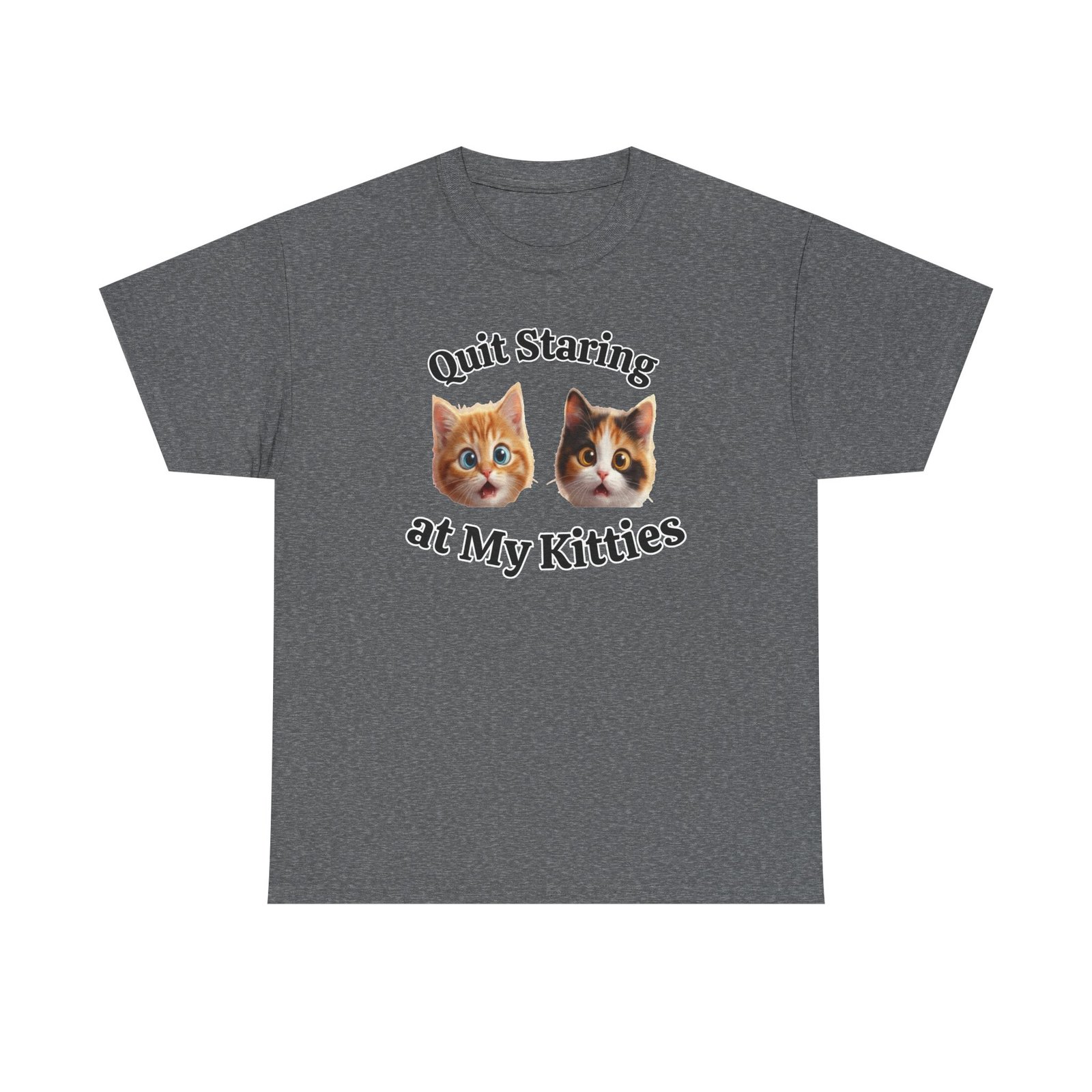 Playful Kitty "Quit Staring?" Funny T-Shirt - Image 10