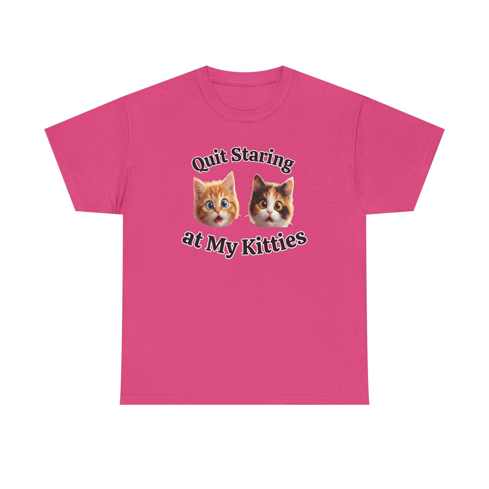 Playful Kitty "Quit Staring?" Funny T-Shirt - Image 22